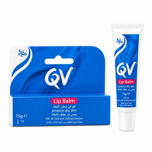 بلسم شفاه كيو في مع حماية من الشمس SPF 30 – 15 غرام QV Lip Balm SPF 30 – 15g