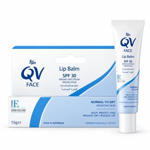 كيو في فيس بلسم مرطب للشفاه SPF 30 – 15 غرام QV Face Lip Balm SPF 30 – 15g