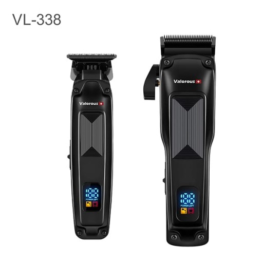 ماكنة حلاقه شحن 2 في 1 , شاشة LCD ولروس موديل VL-338 2-in-1 Rechargeable Hair Clipper, LCD Screen,Valorous VL-338 Model