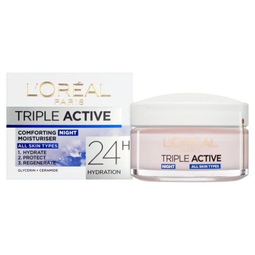 كريم الليل لوريال باريس تريبل أكتيف لترميم وتغذية البشرة Loreal  Paris Triple Active Night Cream