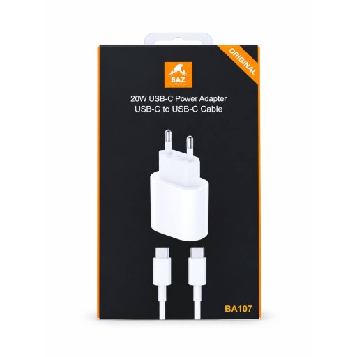 شاحن BAZ 20W USB-C Power Adapter (BA107 ( BAZ 20W USB-C Power Adapter (BA107