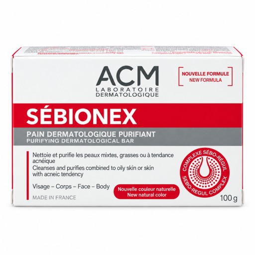 صابونة ACM سيبيونيكس المنقّية للبشرة الدهنية والمختلطة والمعرّضة للحبوب ACM Sébionex Purifying Dermatological Bar
