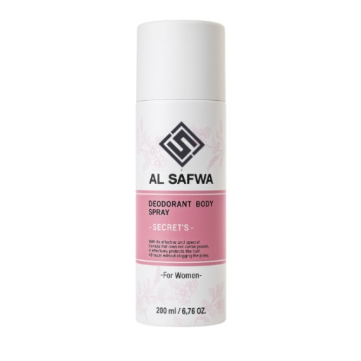 الصفوة معطر جسم سيكرتس نسائي 200 مل ALSAFWA Secret's Deodorant Body Mist for Women - Floral Fruity, 200ml