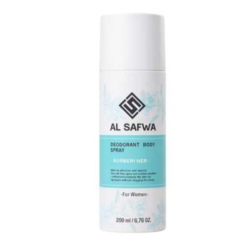 الصفوة معطر جسم بربري هير نسائي 200 مل AL SAFWA Burberi Her Deodorant Body Spray for Women - 200 ml