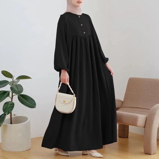 فستان قطني ماكسي أنيق بتصميم فضفاض Hijab Dress