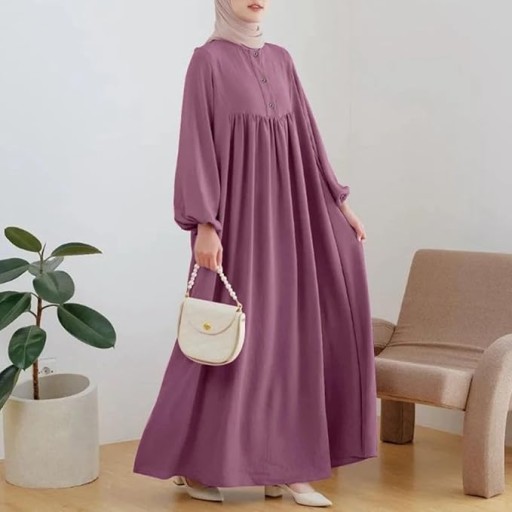 فستان قطني ماكسي أنيق بتصميم فضفاض Hijab Dress