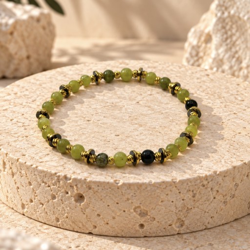 سوار يشم Jade & Hematite Bracelet
