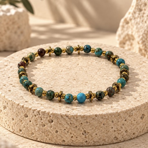 سوار الفيروز والهماتيت Turquoise & Hematite Bracelet