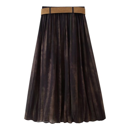 تنورة شيفون انسيابية مع حزام خصر Chiffon Skirt