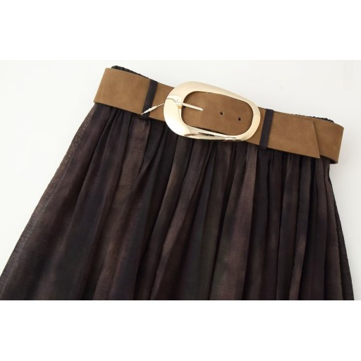 تنورة شيفون انسيابية مع حزام خصر Chiffon Skirt