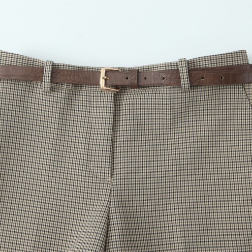 بنطال كلاسيكي بقصة مستقيمة ونقشة الكاروهات Classic Pant
