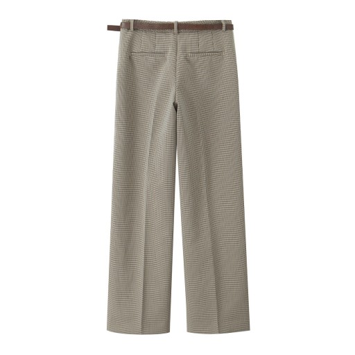 بنطال كلاسيكي بقصة مستقيمة ونقشة الكاروهات Classic Pant