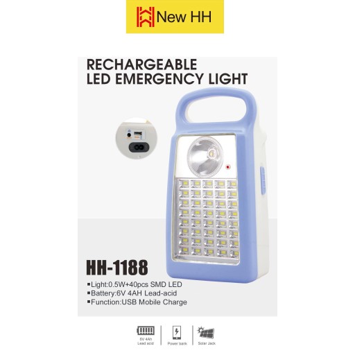 لايت شحن باتري كبير اصلي Original Rechargeable Dual Front LED Searchlight with Large Battery