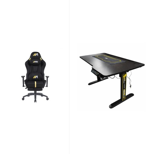 حصادة طاولات هيدروليكية من AG - 120 سم + كرسي ألعاب ايه جي هورايزون - اسود AG Table Reaper Hydraulic - 120cm + Gaming Chair AG Horizon - Black