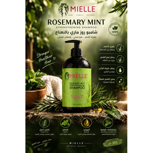 شامبو ميلي روزماري مينت لتقوية الشعر – 355 مل Millie Rosemary Mint Strengthening Shampoo – 355ml