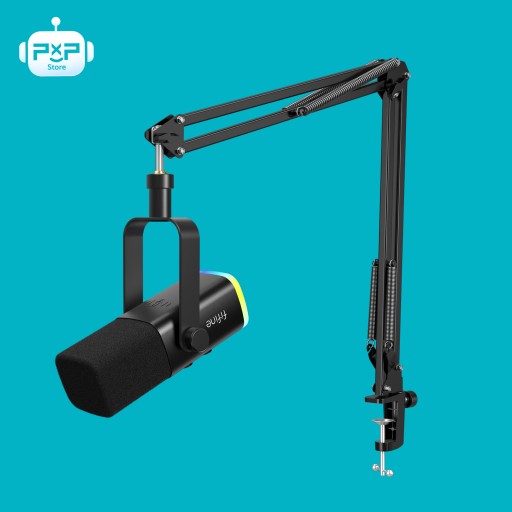 ميكروفون FIFINE AmpliGame AM8T ديناميكي USB/XLR مع حامل ذراع وإضاءة RGB FIFINE AmpliGame AM8T USB/XLR Dynamic Microphone Kit with Boom Arm Stand