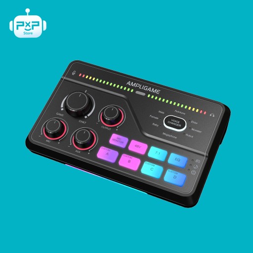 ميكسر صوت FIFINE AmpliGame SC8 للألعاب مع إضاءة RGB FIFINE AmpliGame SC8 Gaming Audio Mixer with RGB