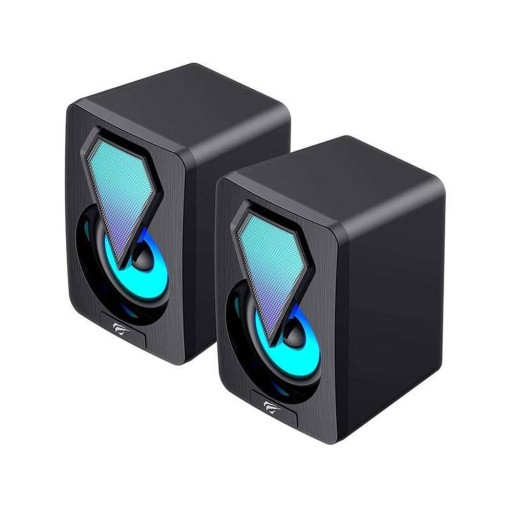6366. هافت SK210mini PRO RGB مكبر صوت كمبيوتر ستيريو أسود 6366. Havit SK210mini PRO RGB Stereo Computer Speaker Black
