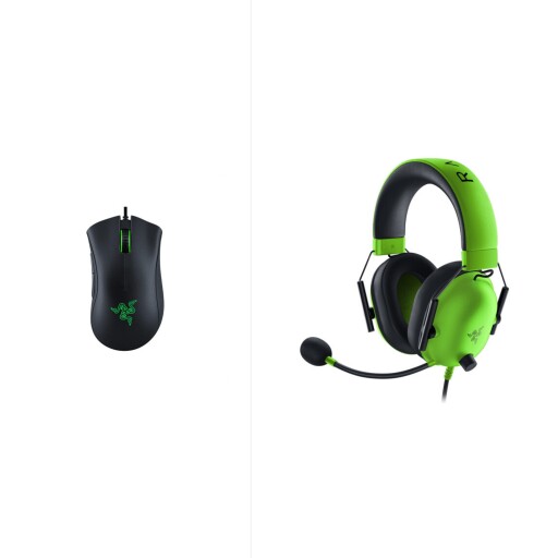 سماعة العاب ريزر بلاك شارك في٢ اكس اخضر + رايزر ديث أدر Essential أسود Razer Blackshark V2 X Gaming Headset Green + Razer Deathadder Essential Black