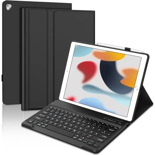 حافظة كيبورد لاسلكي F102AT لجهاز آيباد 10.2 / 10.5 بوصة (أسود) F102AT Wireless Bluetooth Keyboard Case for iPad 10.2" / 10.5" (Black)