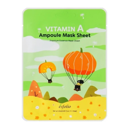 ماسك ورقي للوجه أمبول فيتامين اي مغذٍ ومشدّ إيسفوليو 25 مل ESFOLIO Vitamin A Ampoule Nourishing & Firming Face Sheet Mask 25ml
