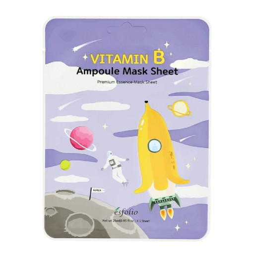 ماسك ورقي للوجه أمبول فيتامين ب مغذٍ ومشدّ إيسفوليو 25 مل ESFOLIO Vitamin B Ampoule Nourishing & Firming Face Sheet Mask 25ml