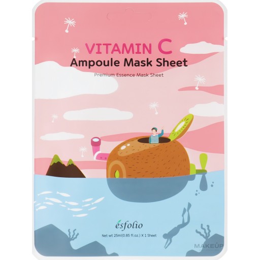 ماسك أمبول الكورية فيتامين سي بخلاصة الكيوي 25 مل Vitamin C Ampoule Mask Sheet with Kiwi Extract 25ml