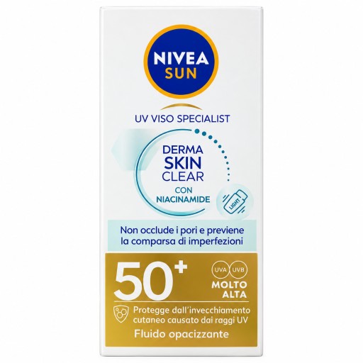 فلود واقي شمس نيفيا صن ديرما سكين كلير بالنياسيناميد SPF 50+ NIVEA Sun UV Face Specialist Derma Skin Clear SPF 50+