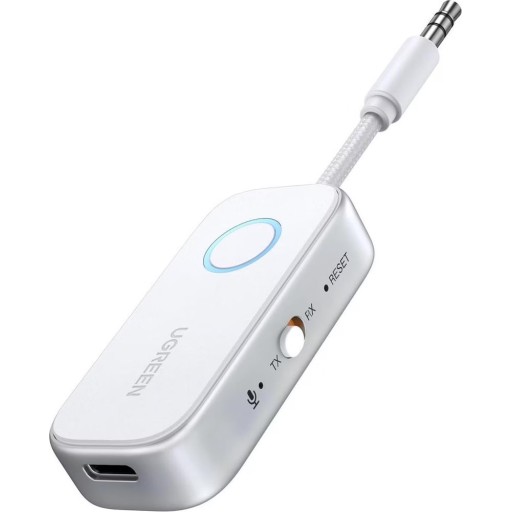 محول UGREEN اللاسلكي (2 في 1) بتقنية Bluetooth 5.4 - يعمل كمرسل ومستقبل - مزود بمنفذ 3.5 مم ويدعم توصيل جهازين في آن واحد. UGREEN 45812 Bluetooth 5.4 Transmitter and Receiver 2 in 1 Wireless 3.5mm Bluetooth Adapter, Dual Devices Simultaneously