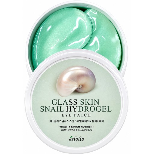 شرائح هيدروجيل للعين بمستخلص الحلزون لبشرة زجاجية - إسفوليو30 قطعة esfolio Glass Skin Snail Hydrogel Eye Patch 30pcs