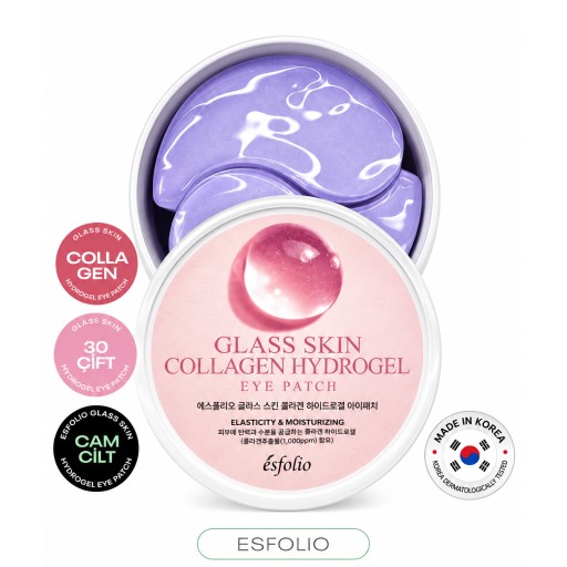 شرائح الكورية من إسفوليو للعين هيدروجل كولاجين للعين – 30 زوج Esfolio Glass Skin Collagen Hydrogel Eye Patch – 30 Pairs