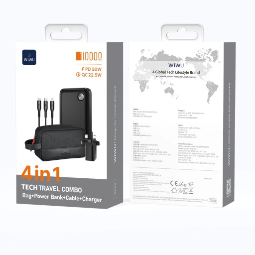 مجموعة WiWU التقنية للسفر 4 في 1 WiWU 4-in-1 Tech Travel Combo