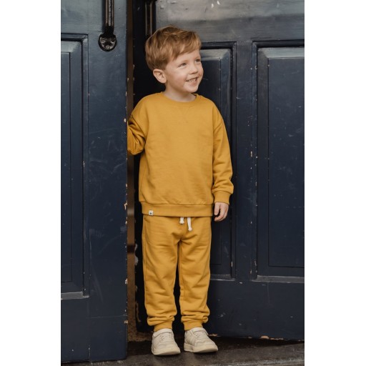 طقم سويتشيرت أطفال Basıc Karyoka بتفاصيل، أصفر خردلي (3-8 سنوات) Basıc Karyoka Detailed Sweatshirt Set for Kids, Mustard Yellow (3-8 Years)