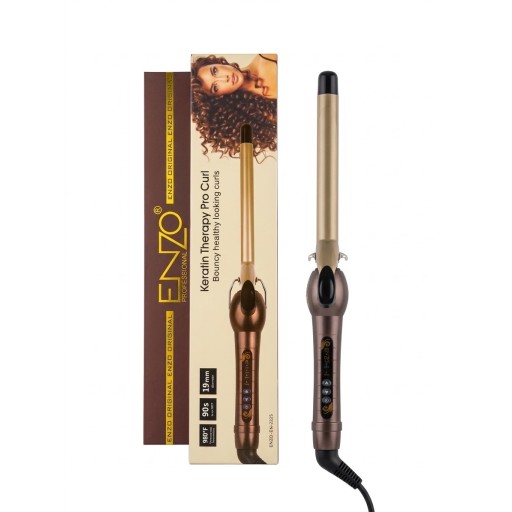 مكواة وجهاز تجعيد الشعر كيراتين ثيرابي الاحترافي بقطر 19 مم وحرارة 980°F من إنزو (ENZO ENZO Keratin Therapy Pro Curl 19mm Professional Curling Wand with 980°F Temperature & 90s