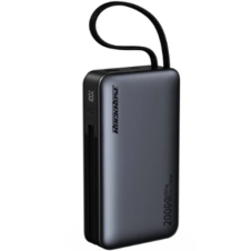 باور بانك RR بسعة 20,000 مللي أمبير ويدعم الشحن السريع 65 واط PD مع كيابل USB-C وLightning مدمجة RR 20000mAh 65W PD Quick Charge Powerbank   Built-in USB-C & Lightning Cables