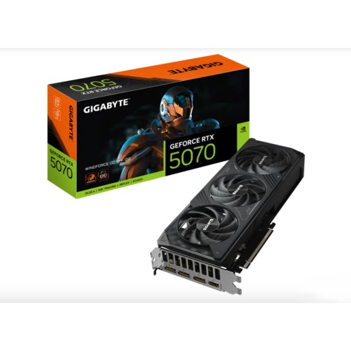 كرت شاشة Gigabyte GeForce RTX 5070 WINDFORCE OC SFF 12GB Black Gigabyte GeForce RTX 5070 WINDFORCE OC SFF 12GB Black