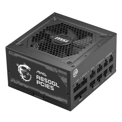 مزود طاقة MSI A850GL 850W ATX 3.1 – وحدات بالكامل MSI A850GL Power Supply - 850W - Fully Modular - ATX 3.1