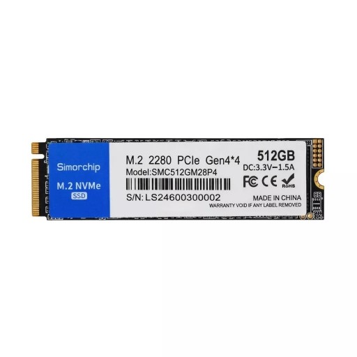 اس اس دي سيمورتشيب Simorchip 512GB M.2 NVMe Simorchip SSD - 512GB - M.2 NVMe