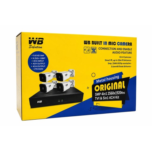 كت كاميرات مراقبة WB دقة 5MP 5MP Surveillance Camera Kit (WB)