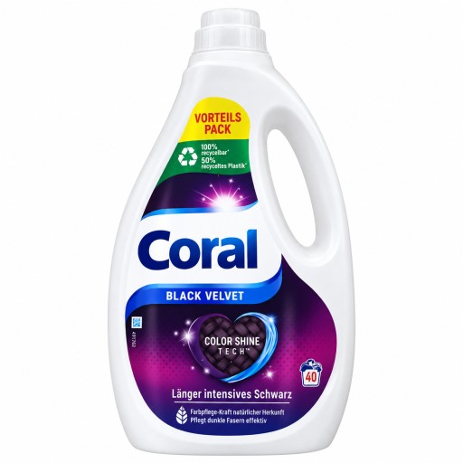 جل غسيل كورال بلاك فيلفت للملابس السوداء والداكنة Coral Black Velvet Color Shine Tech