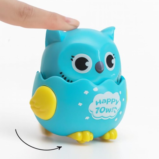 لعبة بومة ميكانيكية صغيرة بالضغط للأطفال Small mechanical push-action owl toy for children