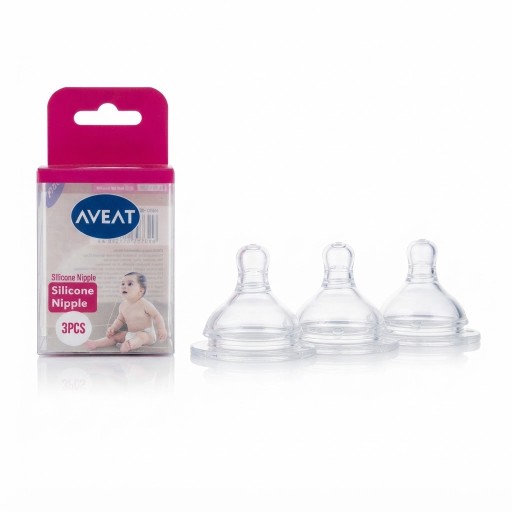 حلمات رضاعة سيليكون واسعة العنق ثلاث قطع AVEAT AVEAT Wide-Neck Silicone Nipples (3-Pack)