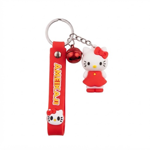ميدالية مفاتيح AMEIKAJI بتصميم كرتوني وجرس جميل AMEIKAJI cartoon-design keychain with a cute bell