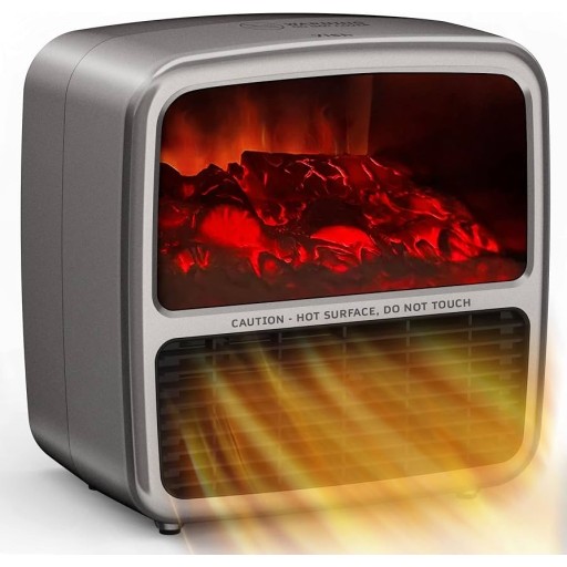 جهاز تدفئة محمول ومدمج يجمع بين الأداء العملي والتصميم الجمالي الكلاسيكي (Retro) 3D log fire and flame effect
