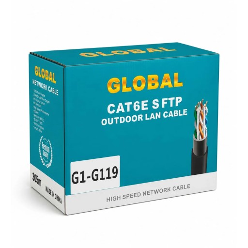 كيبل انترنيت GLOBAL cat6 305m sftp GLOBAL Cat6 305m SFTP Internet Cable