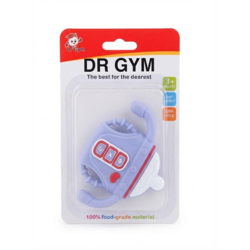 عضاضة سيليكون آمنة للأطفال بتصميم ريموت/مفاتيح تفاعلي من DR GYM DR GYM Soft Silicone Baby Teether Toy (3+ Months - Purple)