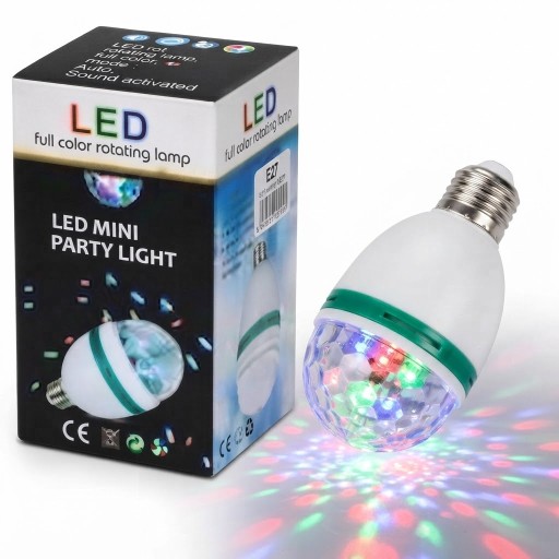 مصباح LED متحرك للحفلات 3W إضاءة ملونة 3W Rotating LED Party Light – Colorful Lighting