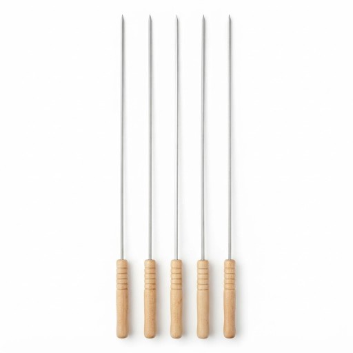 أسياخ شواء JIA LI MA-3881 متينة بمقابض خشبية Durable JIA LI MA-3881 BBQ Skewers with Wooden Handles