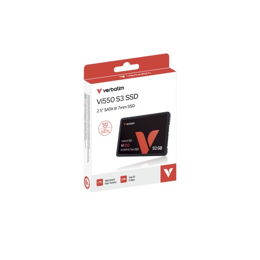 هارد التخزين الداخلي فيرباتيم إس إس دي 512 جيجابايت Verbatim Vi550 S3 2.5" SATA III Internal SSD 512GB