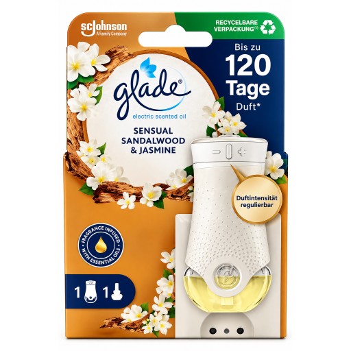 جهاز معطر كهربائي غليد برائحة خشب الصندل والياسمين Glade Electric Scented Oil – Sensual Sandalwood & Jasmin